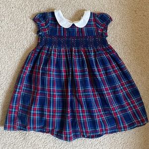 JoJo Maman Bebe Tartan Plaid Party Smocked Dress